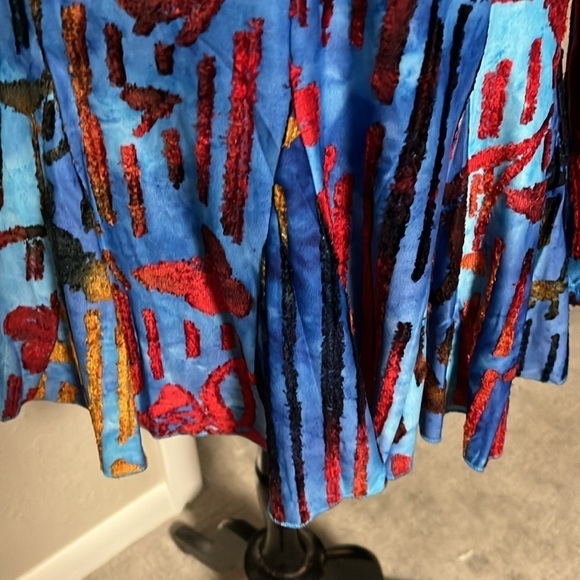 Blue colorful contemporary cardigan NWT size medium career classy - Picture 6 of 10